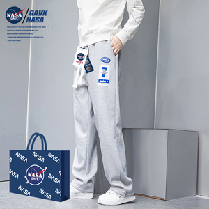 NASA GAVK裤子男款春季高街潮牌直筒黑色宽松春运动卫裤休闲长裤
