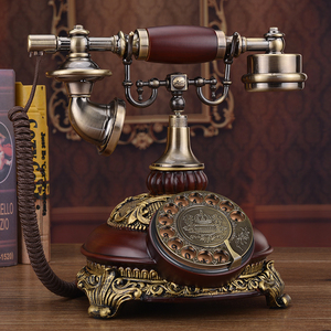 欧式复古电话机老式转盘办公电话无线插卡座机