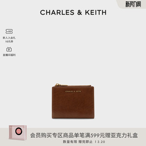 CHARLES＆KEITH简约钱包CK6-10680907短款拉链零钱包
