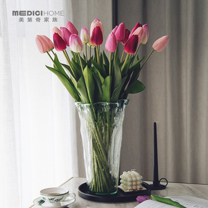 Deluxe Tulip Touch Moisturizing High Fidelity Artificial Flower Home Decoration for Living Room Dining Table Decor