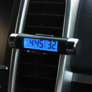 汽车车载电子数字出风口温度计时钟表