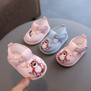 婴儿学步布鞋软底春秋款6-12个月男女宝宝手工室内步前鞋子0-1岁