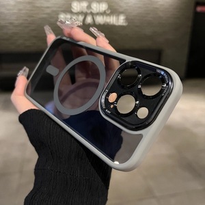 苹果15 Pro Max手机壳磁吸金属镜头保护套