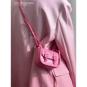 Uustudio小众设计款高级感包包粉色系少女辣妹斜挎迷你耳机口红包