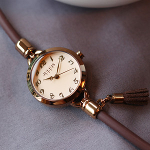 Julius聚利时女士手表细表带正品韩国时尚潮流防水秀气女表复古表