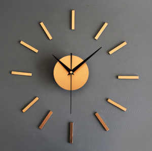 DIY静音墙贴挂钟 - 创意立体组合自粘时钟，简约客厅壁钟