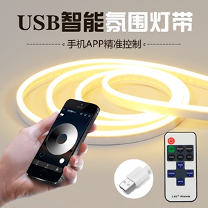智能手机APP控制遥控灯带USB无线自粘电视柜灯条