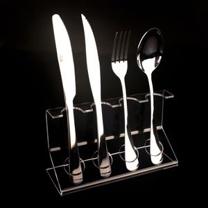 透明亚克力刀叉精品展示架展会展览餐具摆放展示支架汤勺底座