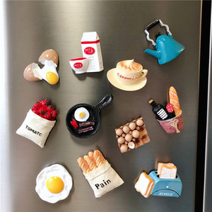 韩国ins风3D立体冰箱贴 可爱下午茶磁性装饰 创意食玩吸铁石