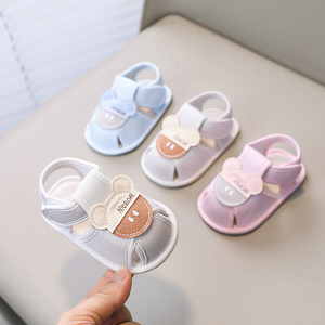 夏季透气魔术贴婴儿学步凉鞋 舒适不掉鞋 适合0-12月宝宝