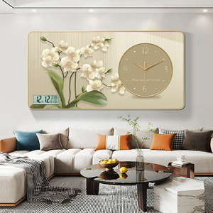 现代轻奢钟表挂钟客厅家用时尚创意餐厅装饰画表挂墙挂式静音时钟