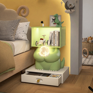 恐龙儿童房床头柜 智能置物架 简约现代可爱床边柜