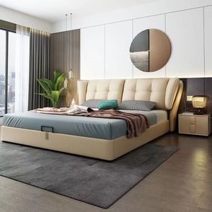 北欧现代简约免洗科技布床双人1.8x2米主卧室1.5米储物网红婚房床