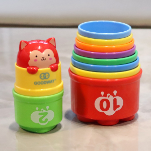 叠叠杯彩虹塔：婴儿早教益智玩具，洗澡时光更欢乐