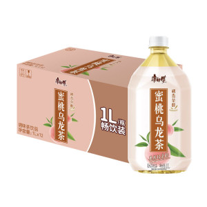 康师傅蜜桃乌龙茶饮料 1L*12瓶整箱装 桃香茶醇 果味茶