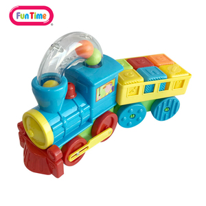 香港Funtime火车套装0-3岁婴幼儿认知积木玩具 塑料小火车串珠
