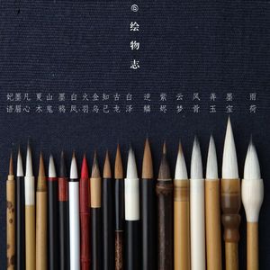 国画毛笔套装画画笔 山水画中国画写意水彩白云初学工笔画 绘物志