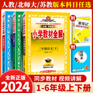 2024版薛金星小学教材全解全套 人教版同步课本辅导资料