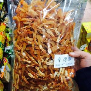 香港风味香烤虾干 500g 即食鲜甜微辣嚼劲海鲜零食 手信休闲小吃