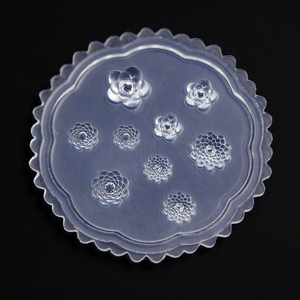 3D浮雕小花叶子迷你动物空心半球硅胶模具 粘土滴胶美甲饰品DIY工具