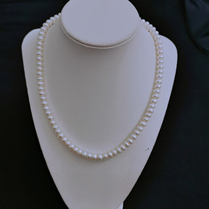 天然白色珍珠项链 7-8mm近圆形 妈妈婆婆长辈生日礼物