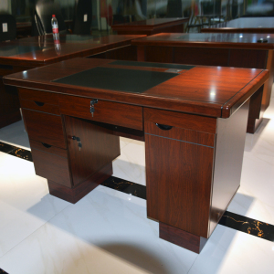 实木烤漆台式单人电脑桌 1.4米贴纸办公桌 老板桌1.6米 员工桌1.2米