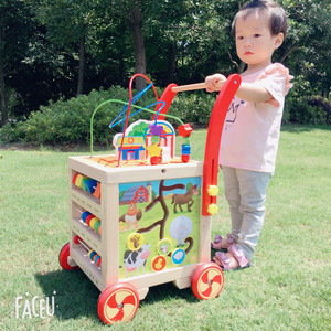 宝宝学步车木质玩具 多功能手推车 婴儿学走路防O型腿 儿童助步车1-3岁