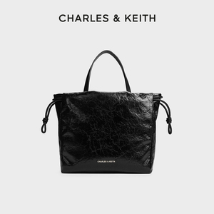 CK2-30151421 CHARLES&KEITH 2024秋新款柔软抽绳手提单肩托特包