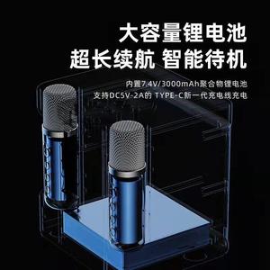 家用无线蓝牙音箱，便携式K歌音响，带话筒麦克风，户外家庭KTV神器