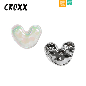 CROXX 洞洞鞋配饰 七彩镭射爱心装饰扣DIY配件 适配Cross/Crocs