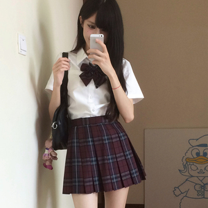 花千猪原创JK制服 学生校服 日系学院风白色立领短袖衬衫