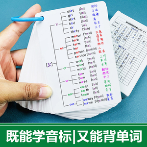 小学初中48个英语国际音标全套拼读视频教程+速记记忆卡片