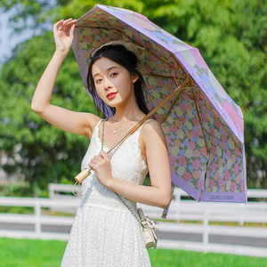 防晒黑胶双层遮阳伞 晴雨两用 高颜值女款折叠雨伞