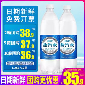 延中盐汽水1.25L*12瓶整箱 包邮大瓶装 降温解暑碳酸饮料