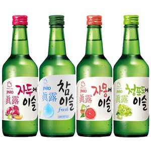 韩国进口真露烧酒 青葡萄味女生甜酒 360ml*4瓶低度酒