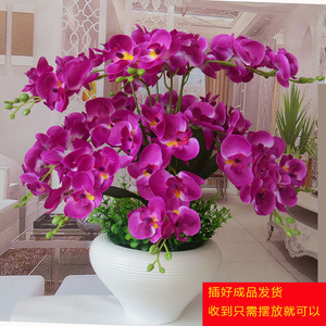 仿真蝴蝶兰盆栽假花客厅卧室花艺装饰花塑料绢花干花婚庆用品