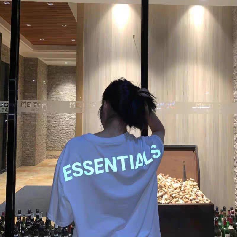 ESSENTIALS FOG 情侣短袖T恤 高街风反光字母 宽松半袖潮牌