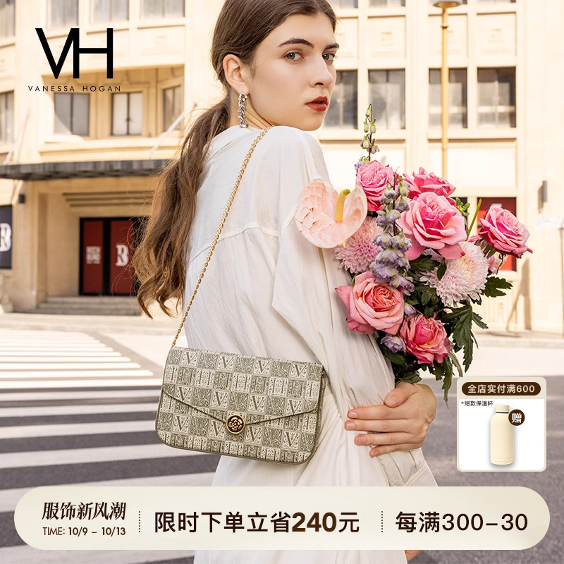 VANESSA HOGAN山茶花信封包 老花链条单肩包 斜挎包 小方包 送礼优选