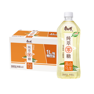 康师傅纯萃 零糖高山乌龙茶 1L*12瓶整箱 0糖0脂0能量健康饮品