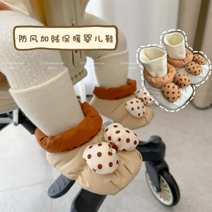 秋冬季0-1岁婴儿加绒软底保暖鞋袜 6-12月初生儿不掉棉鞋