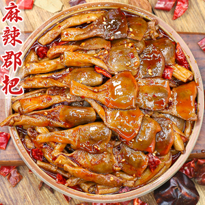 四川特产冷吃鸭郡把肠头麻辣熟食小吃 下酒脆鸭肫卤味解馋零食