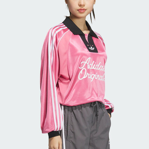 Adidas阿迪达斯官方正品三叶草女士长袖POLO衫运动休闲上衣JD1128