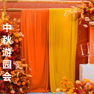 国风书法纱红色古风布幔新中式背景布 中秋国庆新年摄影道具