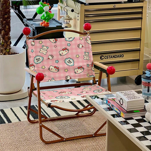 Hello Kitty联名克米特椅 户外露营阳台休闲 折叠便携式可爱沙滩椅