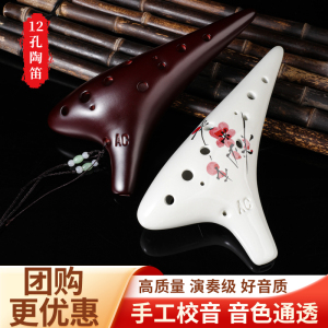 12孔AC调专业陶笛乐器 初学者中音C调十二孔陶埙 小学生笛子吹奏乐器