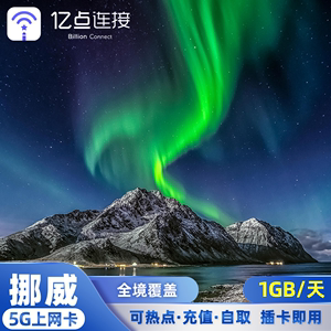 亿点挪威电话卡 欧洲33国5G通用1-30天旅游手机流量上网SIM卡