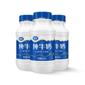 【百亿补贴】夏进243ml*3瓶全脂纯牛奶 早餐瓶装牛奶