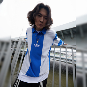 Adidas阿迪达斯三叶草新款男子春秋运动休闲长袖POLO衫T恤IM4584