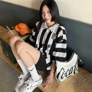 耐克Nike女款邱天同款奥运风格重磅条纹Polo衫足球球衣FQ0701-121