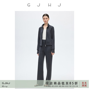 女款修身莫代尔卫衣卫裤运动套装 立领拉链外套垂感直筒裤